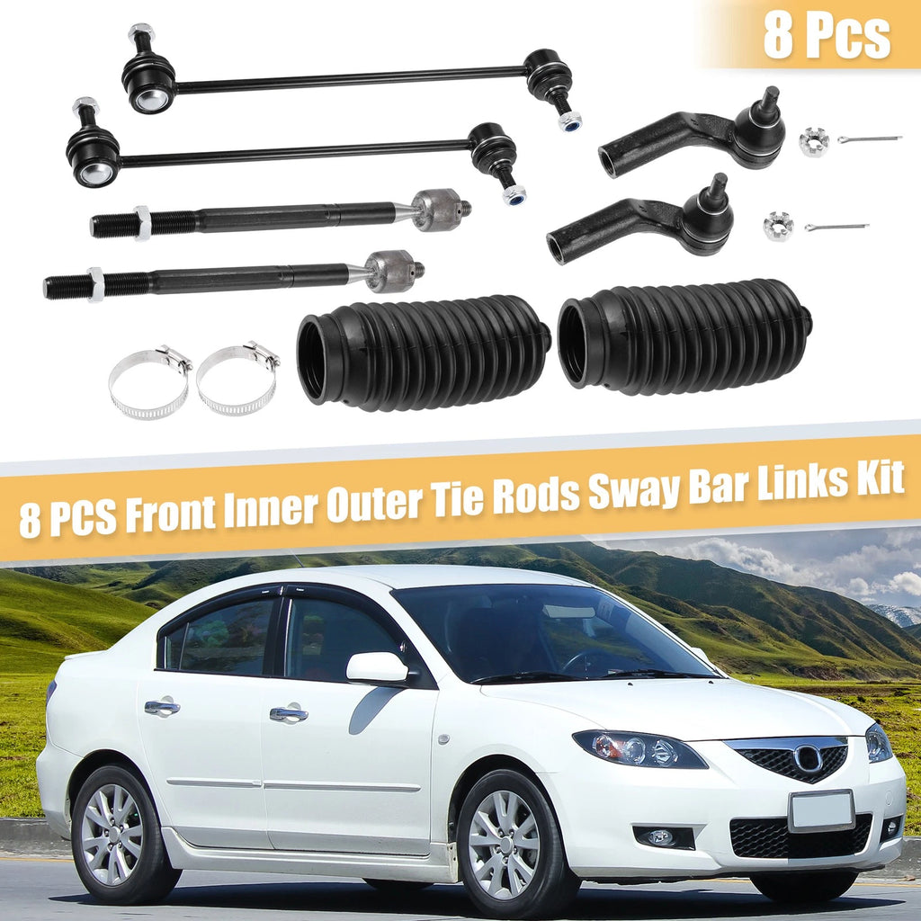 Outer Tie Rod End Links Front Left Right Set for Mazda 3 (2004–2009)