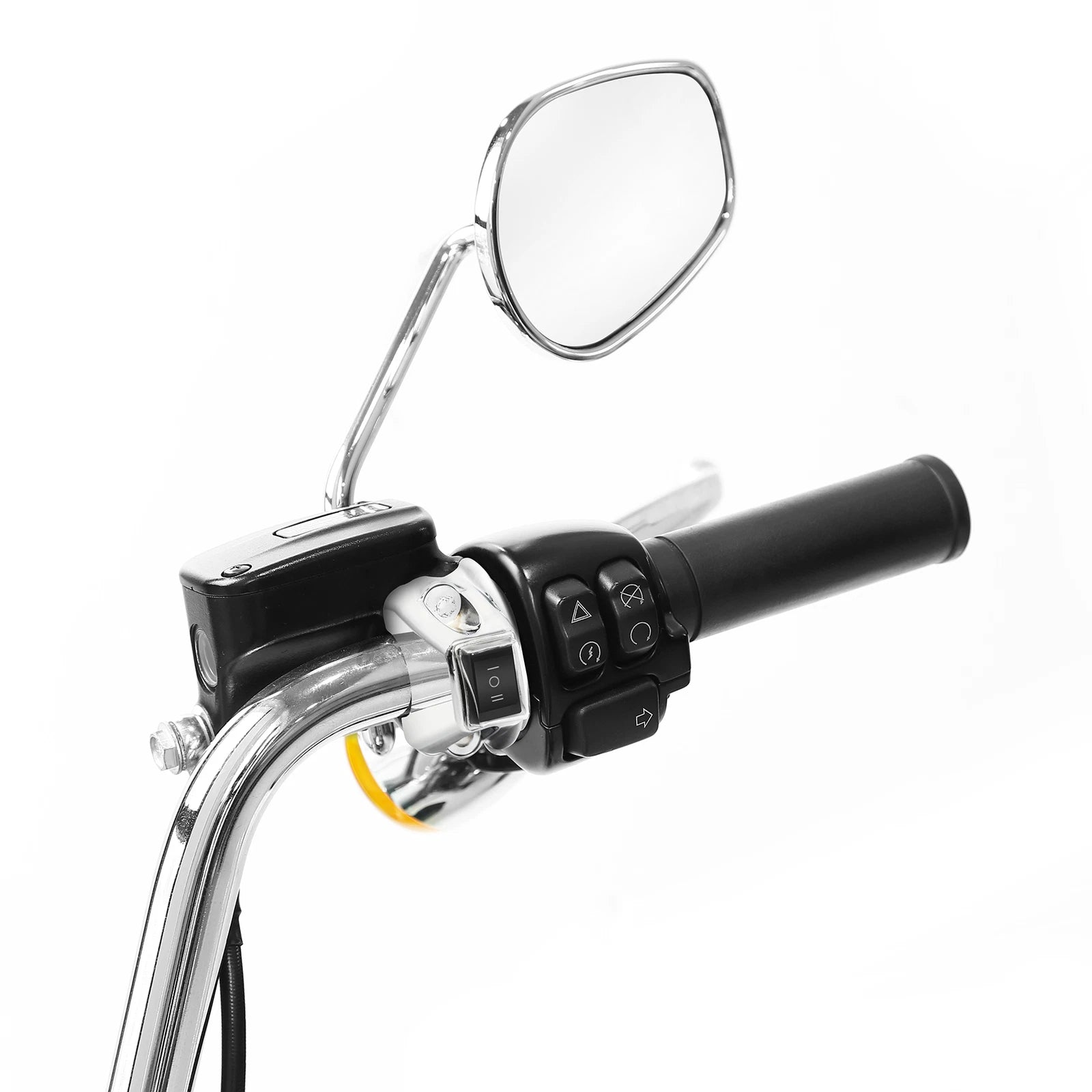 Fog Headlight Horn Switch Button for Harley Road King Glide (Chrome)