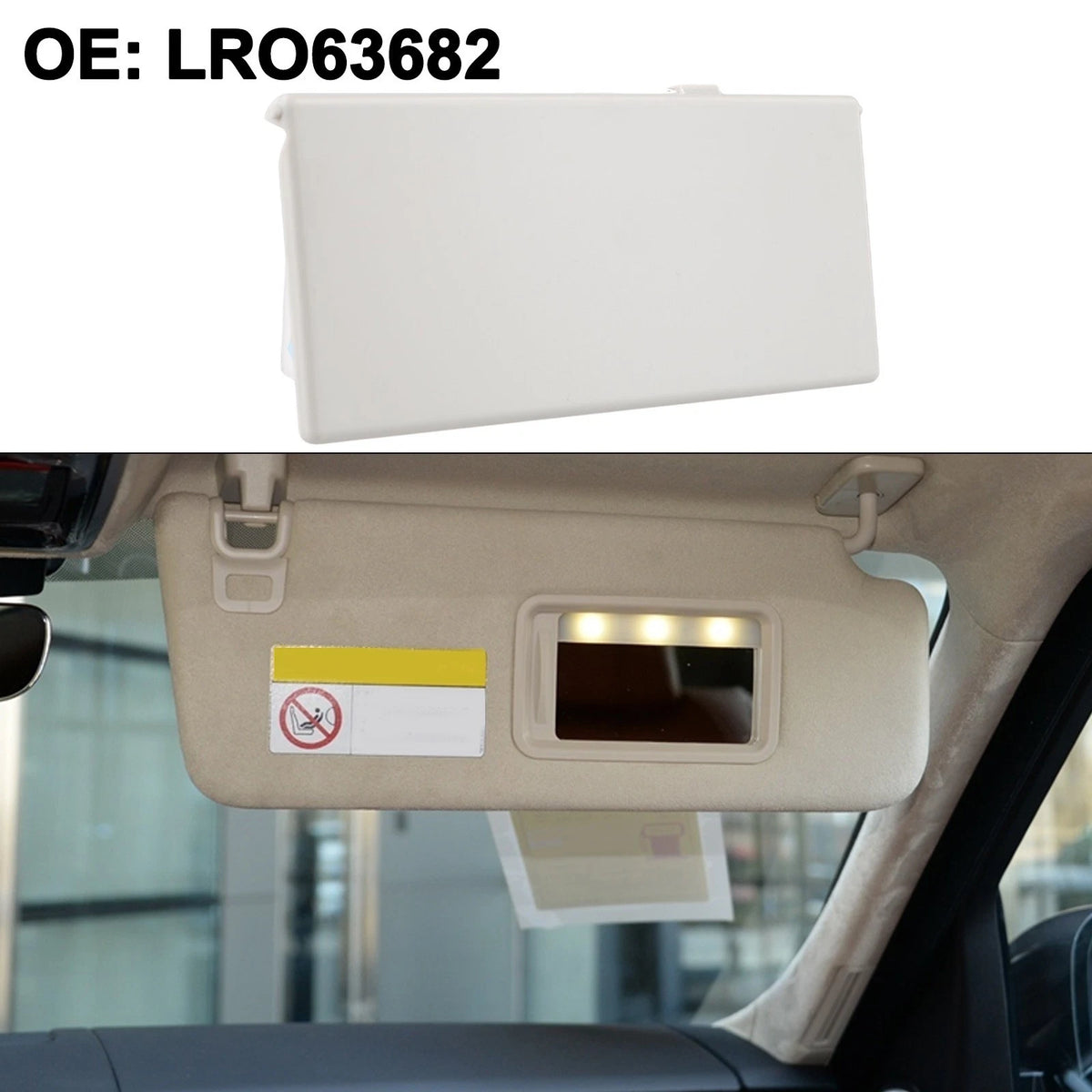 Grey Mirror Cover for Land Rover Sun Visor (2010–2016)