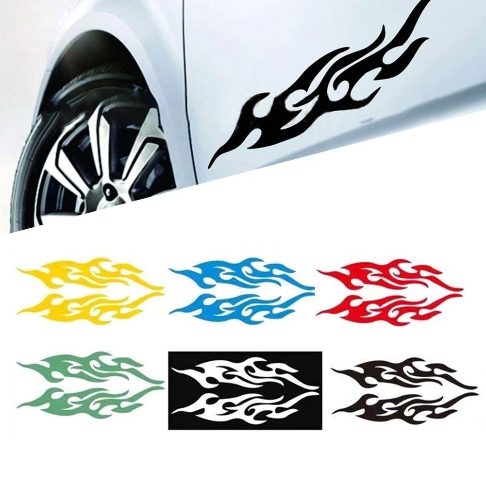 Flame Sticker for Motorcycle (Multi-color, Waterproof)