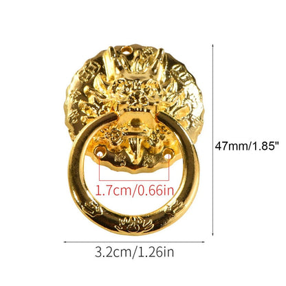Set of 4 Gold Vintage Dragon Head Drawer Door Cabinet Knobs
