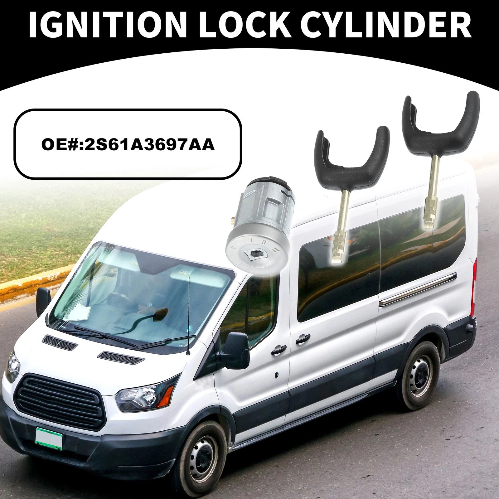 Ignition Lock Cylinder No.2S61A3697AA for Ford Transit Mk7 (2006–2014)