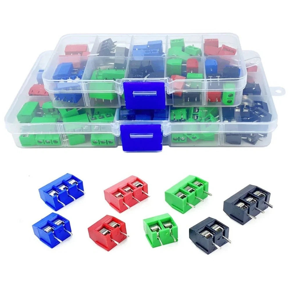 68PCS 5.0mm Pitch PCB Mount Screw Terminal Block Kit for