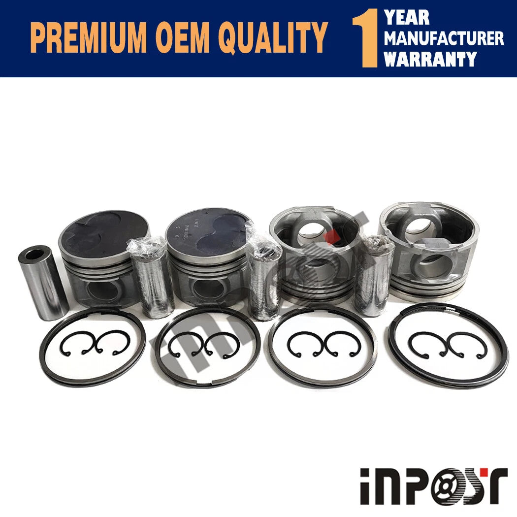 Set of 4 Piston Ring Set for Nissan QD32 Engine (STD Size)