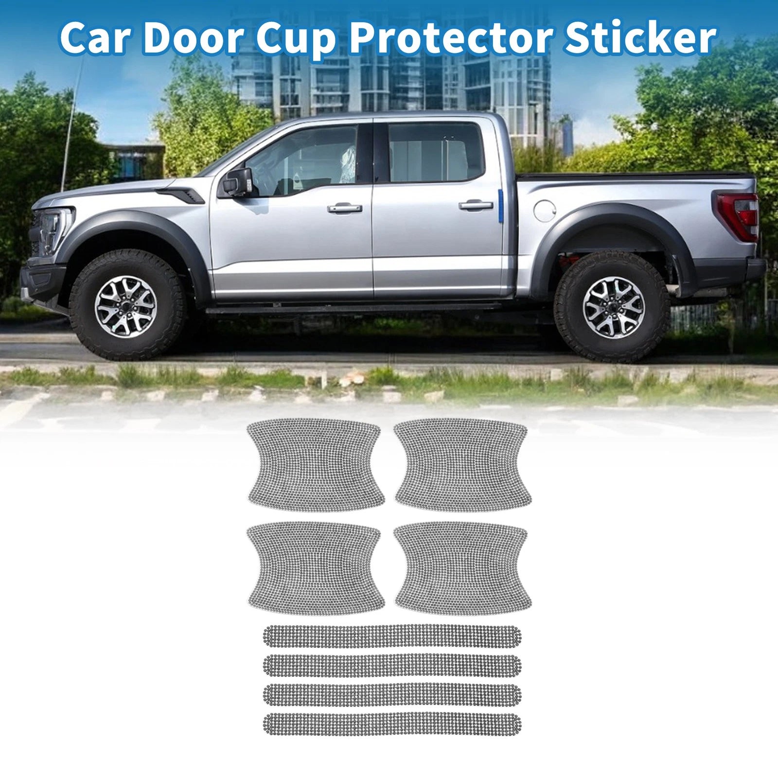 Door Handle Scratch Protector for Universal Use (8x10cm, Black)