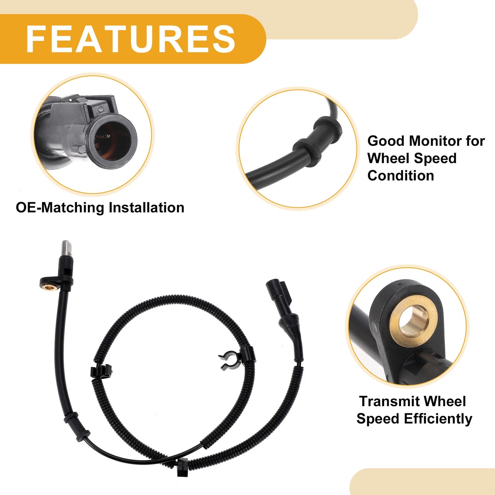 ABS Wheel Speed Sensor No.6C2Z2C190BB for Ford E-250 (2006–2007) Rear Right
