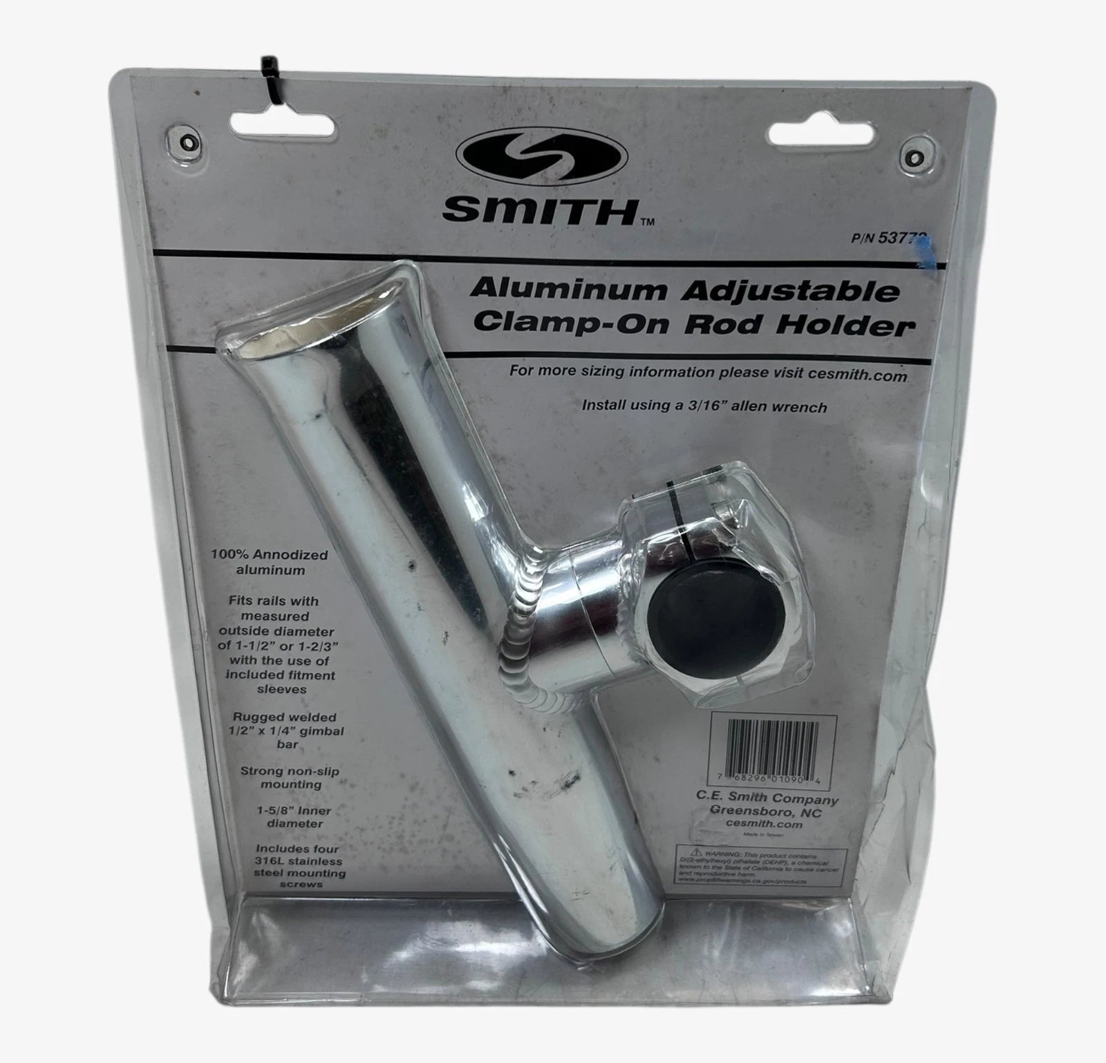 Aluminum Adjustable Clamp-On Rod Holder Mount for Smith 53772