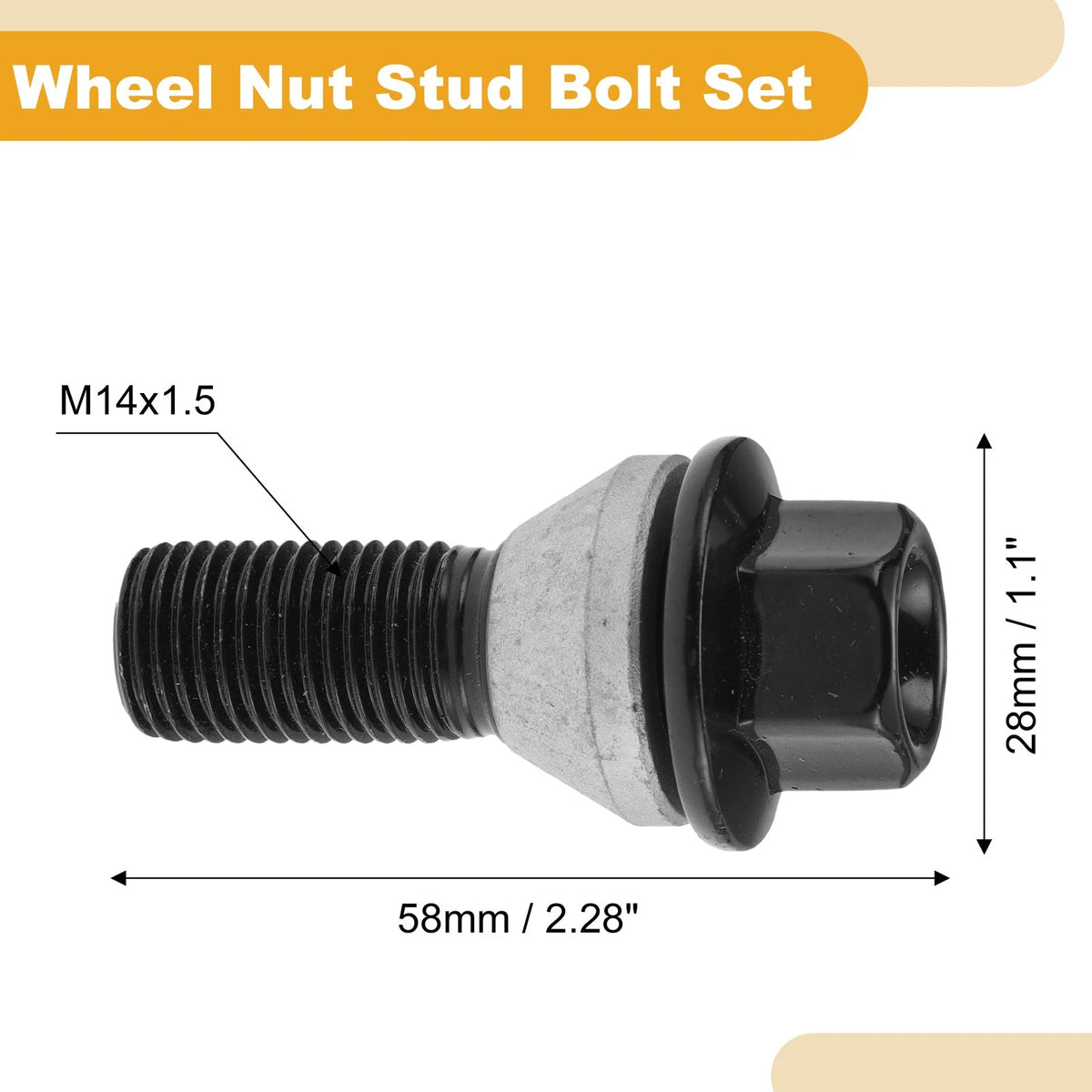 5pc Wheel Lug Stud for BMW 7 (E65, E66, E67) 760i, Li (2003–2008) No. 36136781153