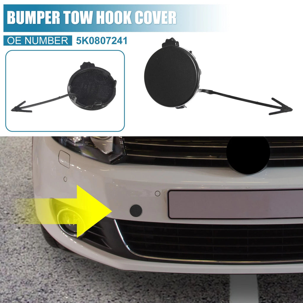 Front Bumper Tow Hook Cover Gloss Black for Volkswagen Golf 6 MK6 (2009–2014)