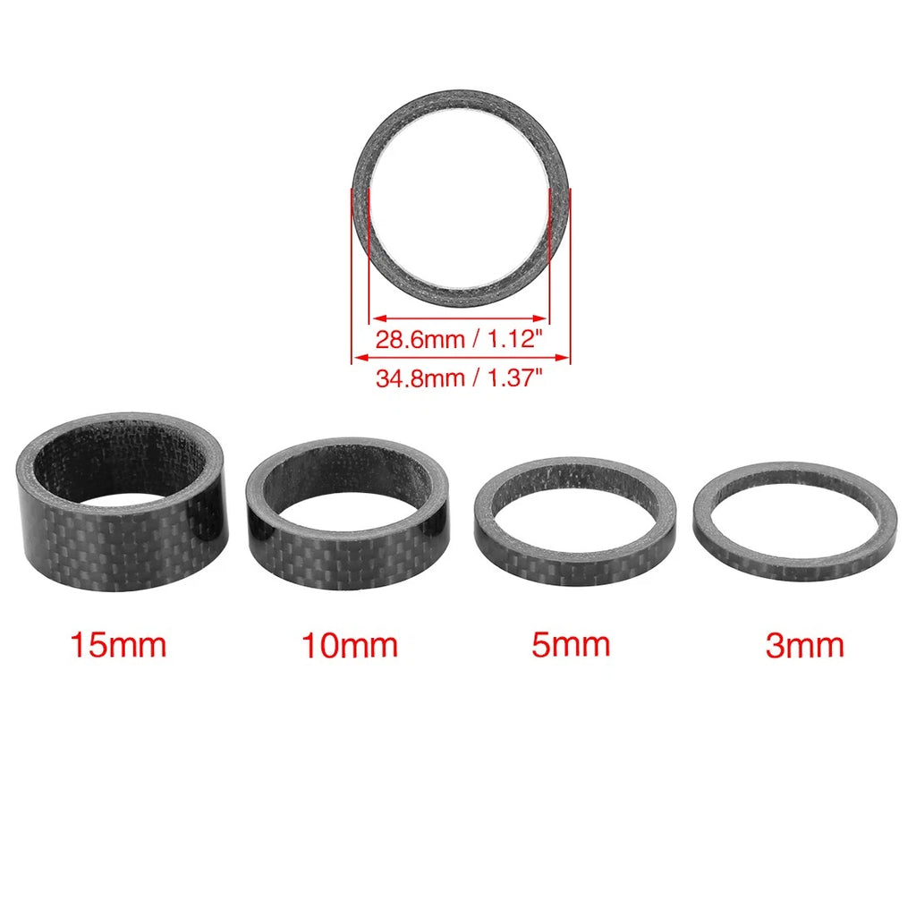 Headset Spacer Kit 1-1/8 Inch Stem for Bikes 3 5 10 15mm (Qty 4)