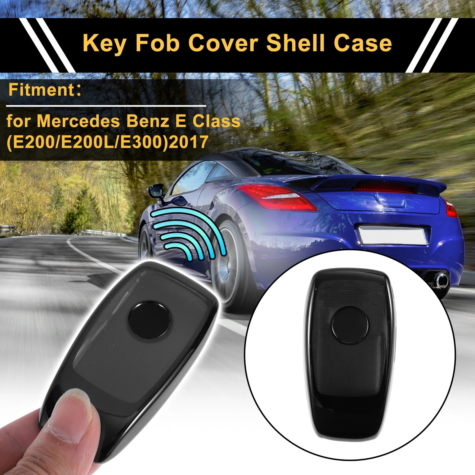 Black TPU Car Key Case Replacement for Mercedes Benz E Class (2017–2022)
