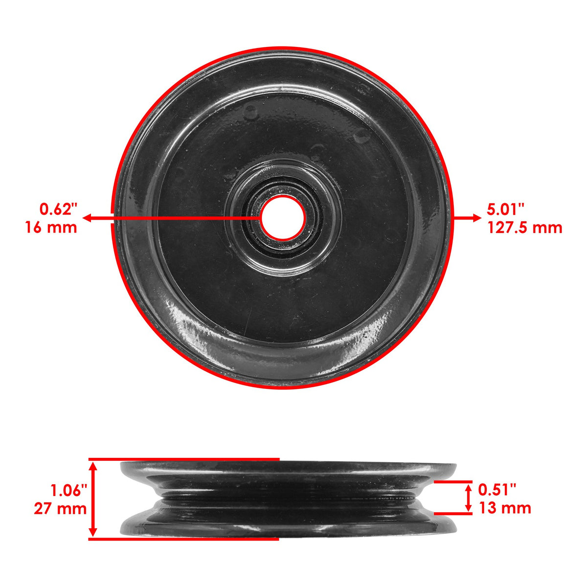 Idler Pulley Replacement 5 inch for Land Pride AT2572 FD2560 FD2572 (2005–2015)