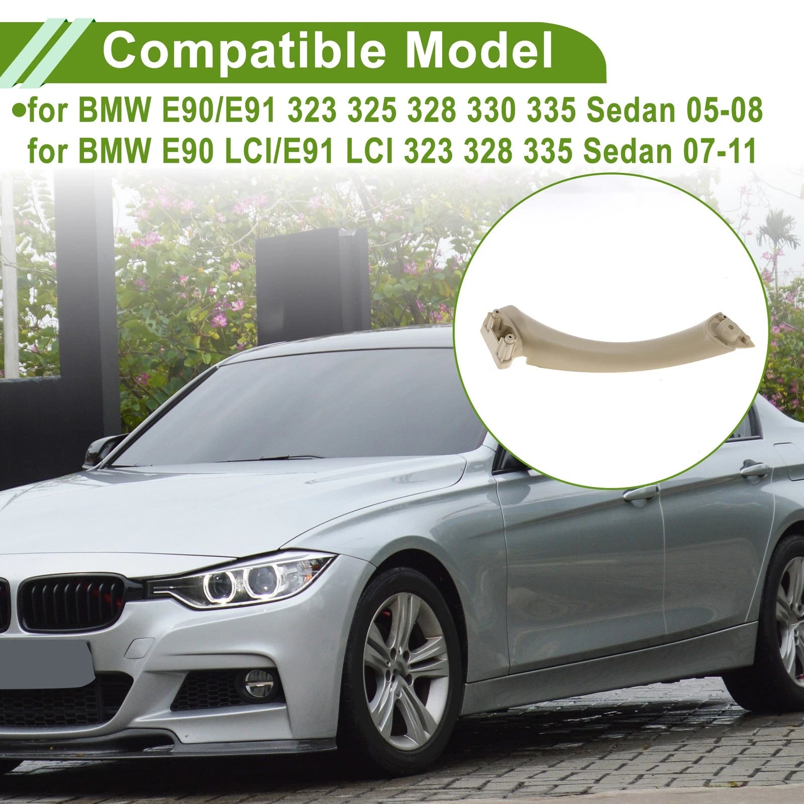 Door Panel Handle Pull Trim Cover Replacement for BMW E90 (2004–2012)