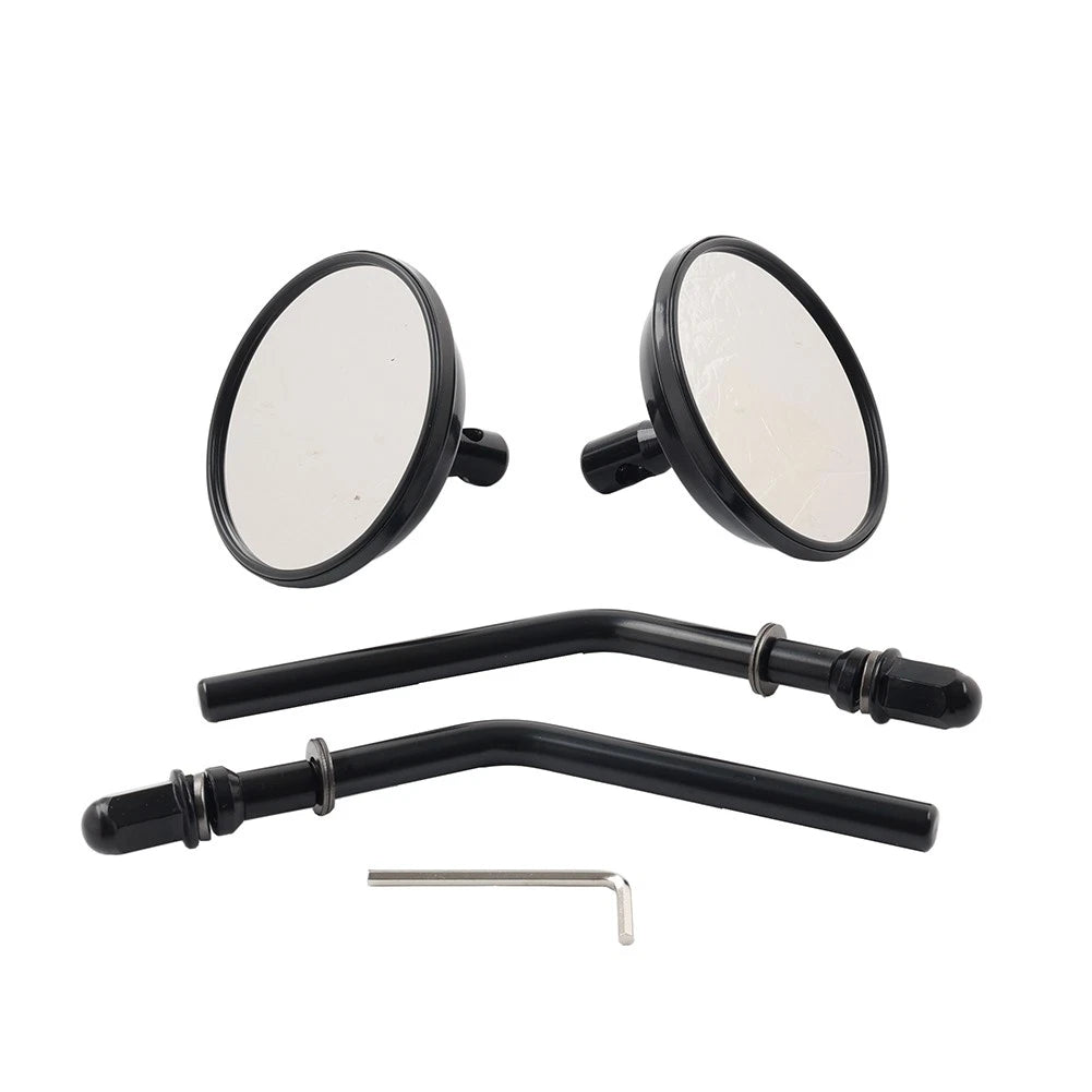 Round Retro Rearview Side Mirrors for Harley Davidson Sportster (8mm)
