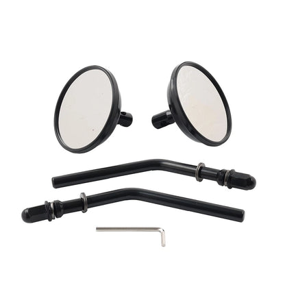 Round Retro Rearview Side Mirrors for Harley Davidson Sportster (8mm)