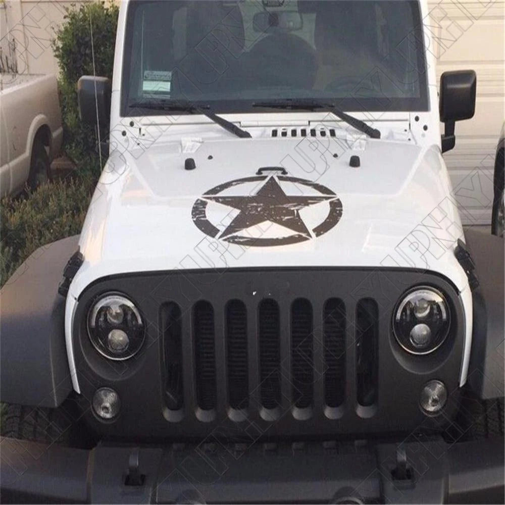 Car Decal Black Army Star Sticker for Jeep Wrangler