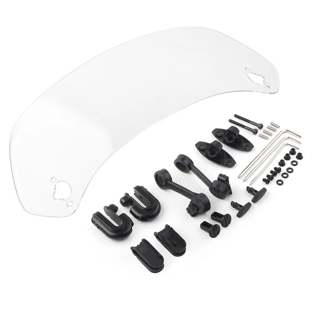 Adjustable Clip On Windshield Extension Spoiler Wind Deflector Clear