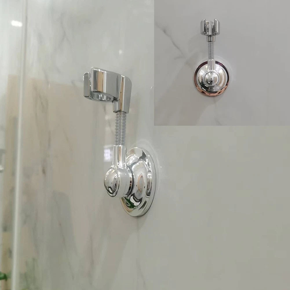 Chrome Shower Head Holder with Suction Cup for Easy Installation