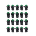 20pcs 12mm Thread Green Cap Push Button Switch ON-OFF for Universal Use