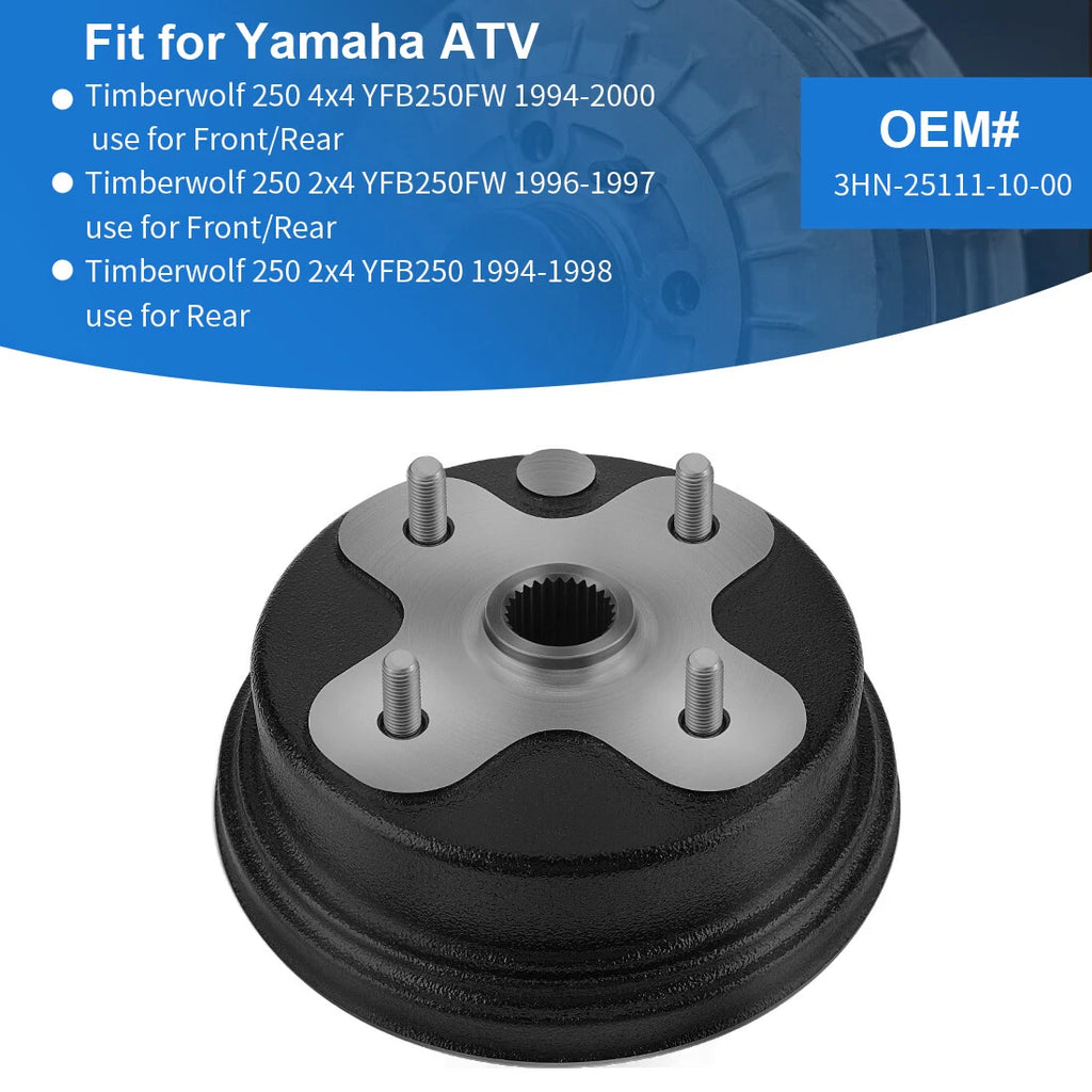 Brake Drum for Yamaha Timberwolf 250 YFB250 YFB250FW (1994–2000)
