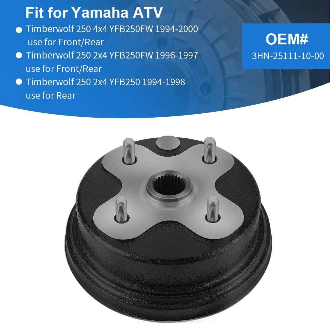 Brake Drum for Yamaha Timberwolf 250 YFB250 YFB250FW (1994–2000)