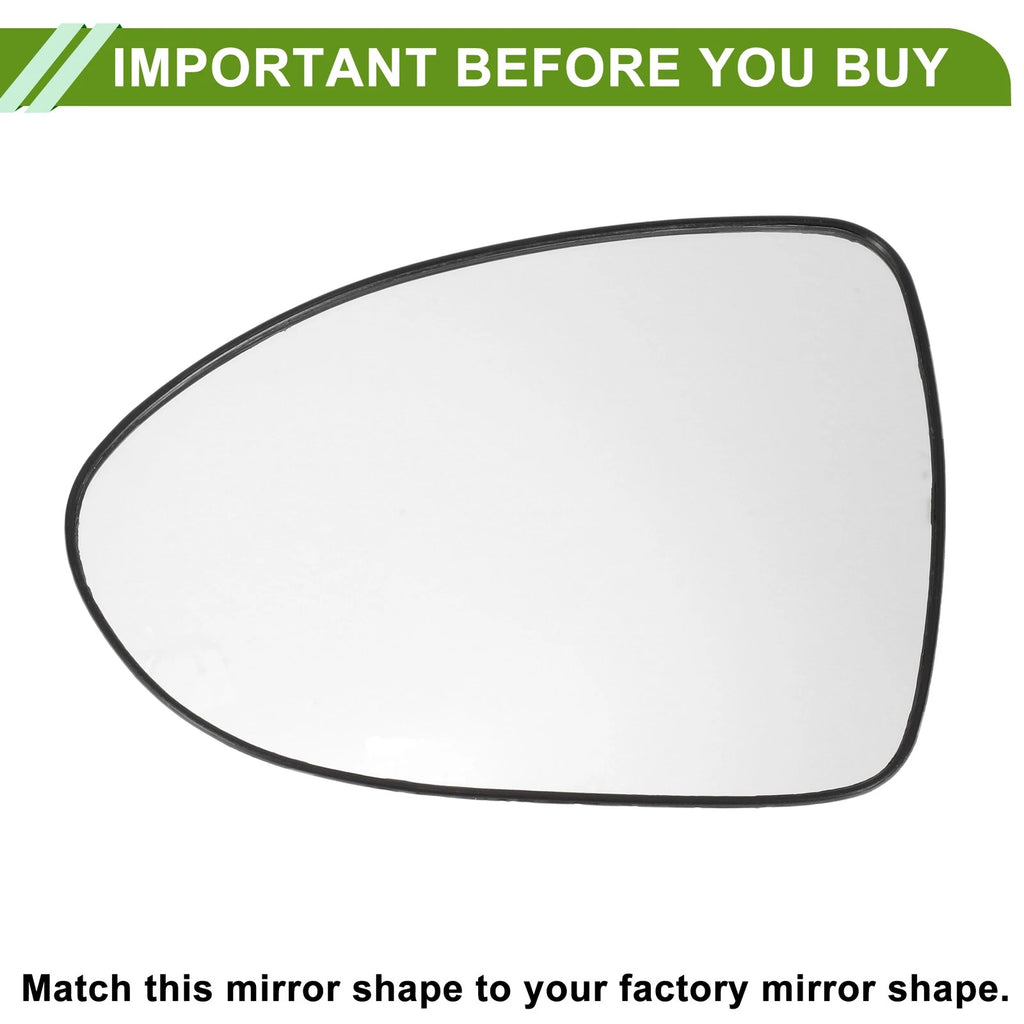 Left Heated Mirror Glass Replacement for Kia Rio (2012–2017) No. 876111W000