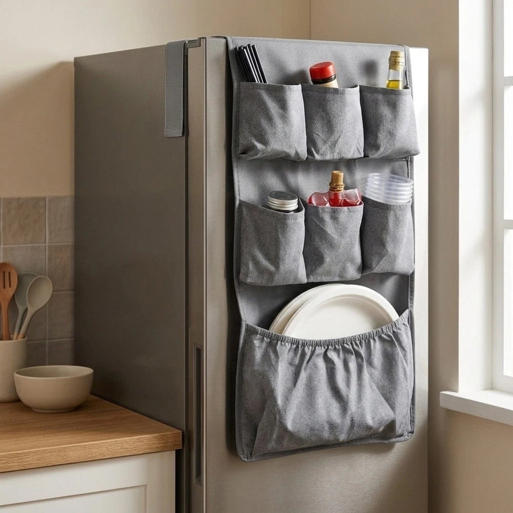15-Pocket Over Fridge Hanging Storage Bag for Utensils and Tools