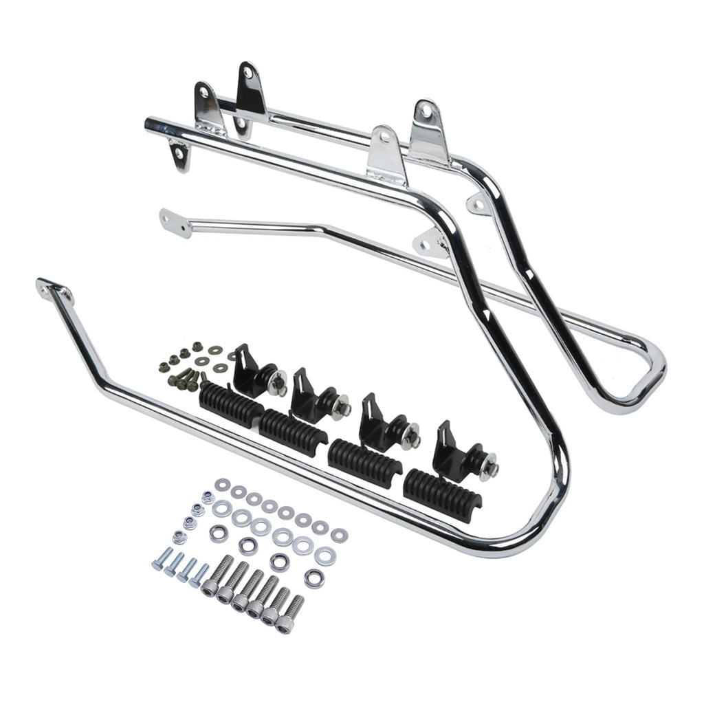 Chrome Saddlebag Conversion Brackets for Harley Davidson Softail (w/ Hardware)