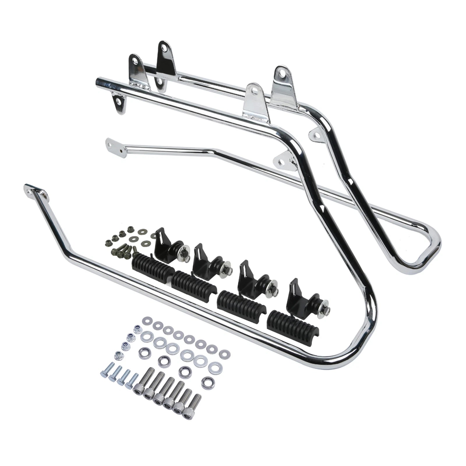 Chrome Saddlebag Conversion Brackets for Harley Davidson Softail (w/ Hardware)