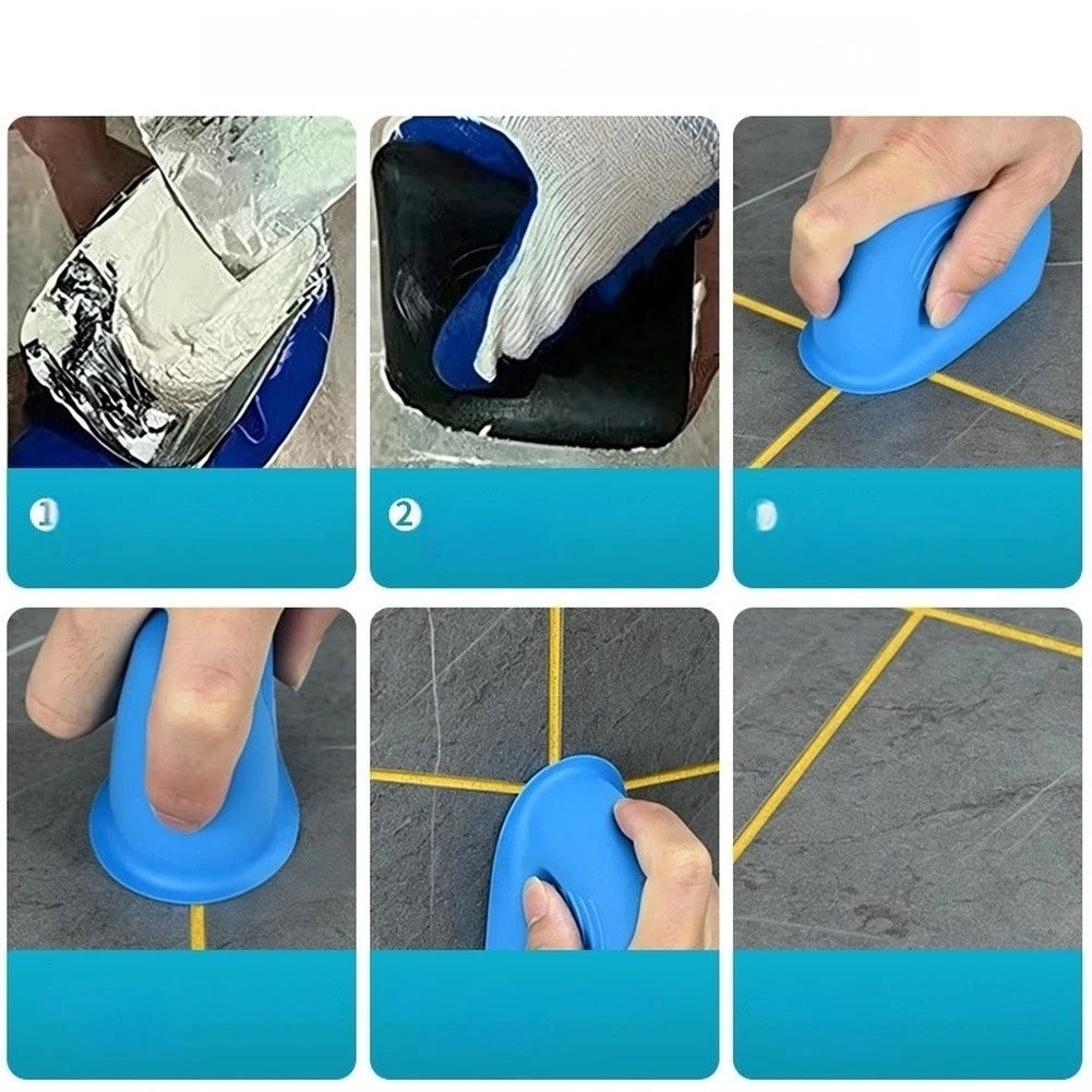 2X Grout Application Tool for Tile Edges and Corners (Black Blue Rubber)