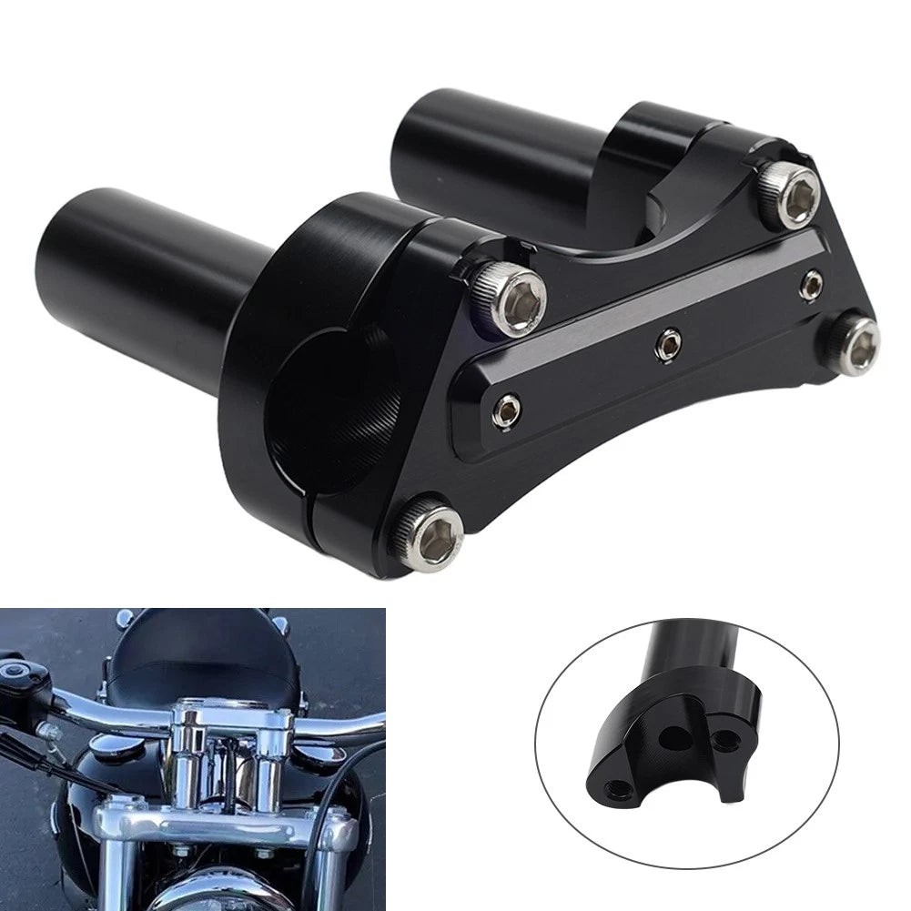 3.5" Straight Handlebar Riser & Top Clamp for Harley Dyna Tour Road Glide