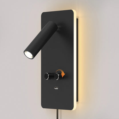 LED Wall Sconce Bedside Reading Light with USB Charge Port
