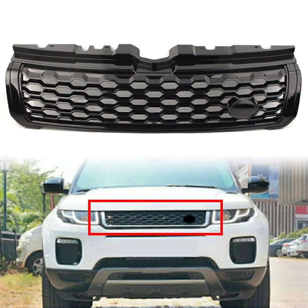 ABS Plastic Upper Front Grille for Range Rover Evoque (2010–2018) Black