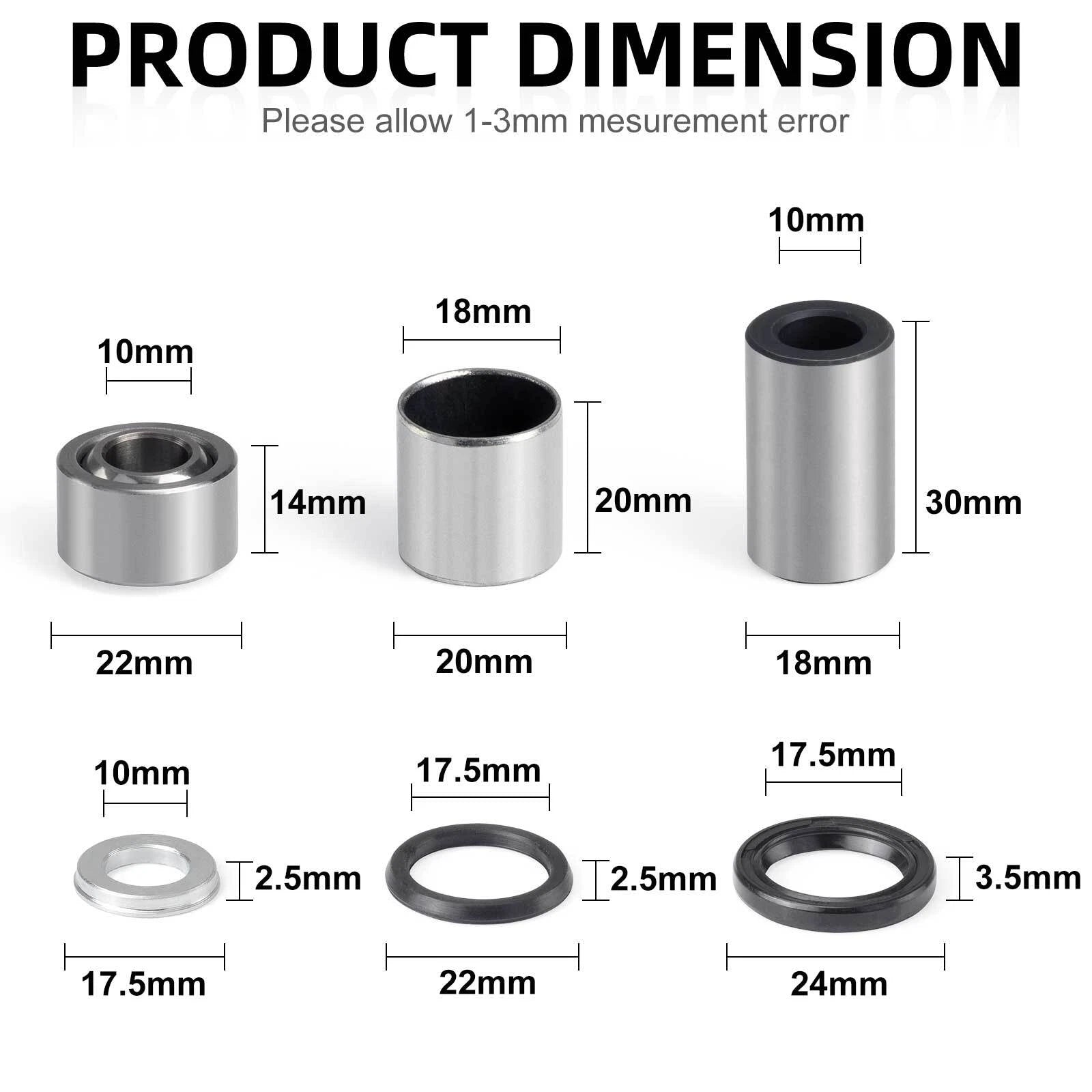 2X Front Shock Bushing Seal Kit for Honda Sportrax 400 TRX400EX (1999–2004)