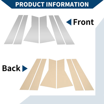 Set of 6 Door Pillar Window Trims for Acura MDX (2007–2013) Silver Tone
