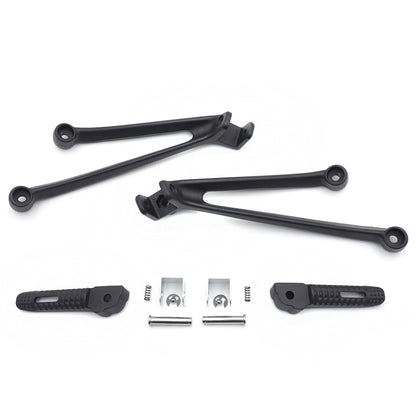 Black Rear Passenger Foot Pegs & Brackets for BMW S1000RR (2010–2018)