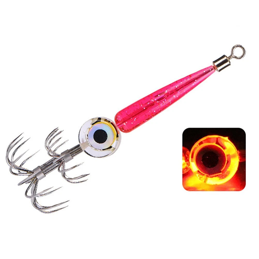 3-Pack Fishing Lures with 360° Rotating Ring and LED