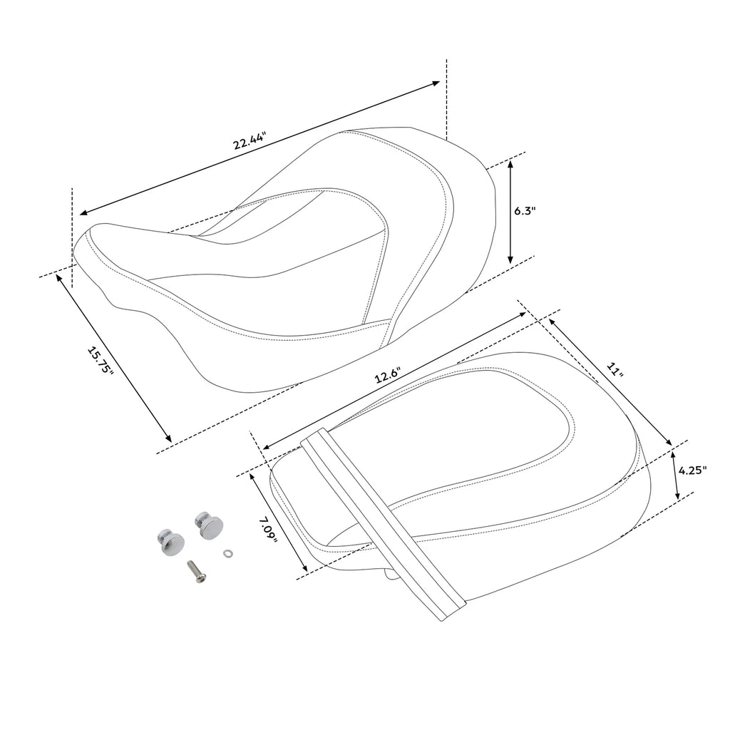 Gel Seats for Harley Electra Glide (2009–2023) - Red Stitching