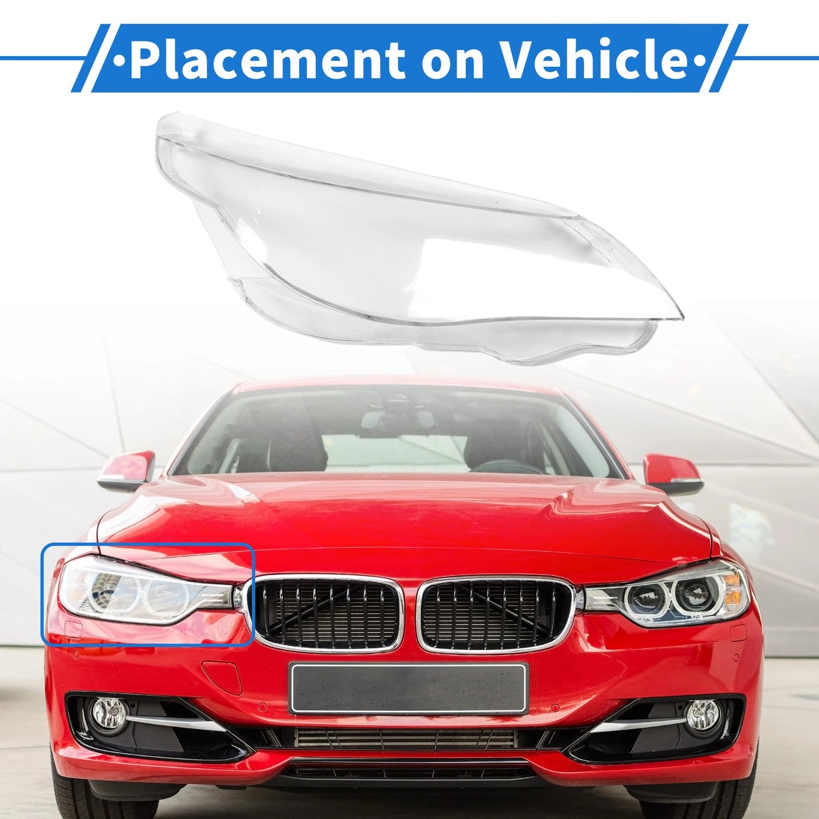 Headlight Lens Cover Front Right Replacement for BMW 5 Series E60 (2004–2010)
