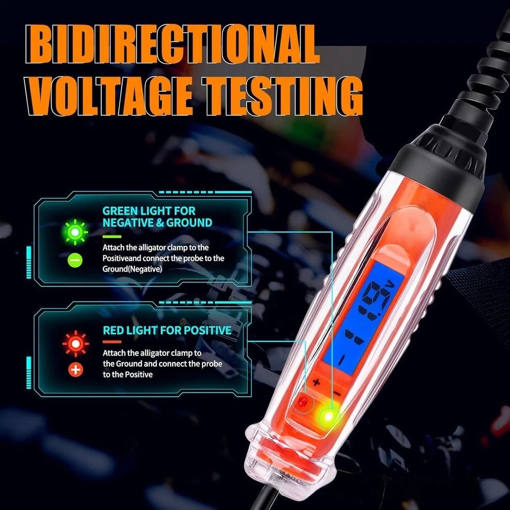 LCD Digital Automotive Circuit Tester 75V Voltage Detector with LED Indicator