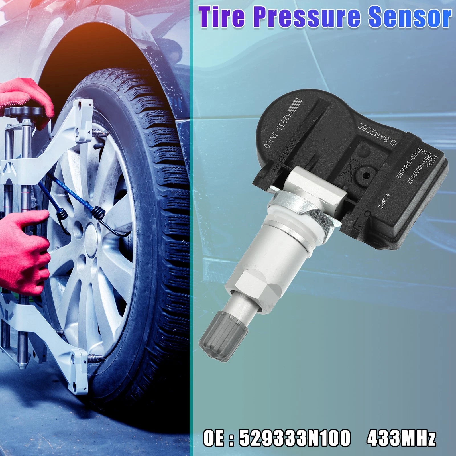 TPMS Tire Pressure Sensor 433MHz Replacement for Hyundai Elantra Santa Fe (2011–2020)
