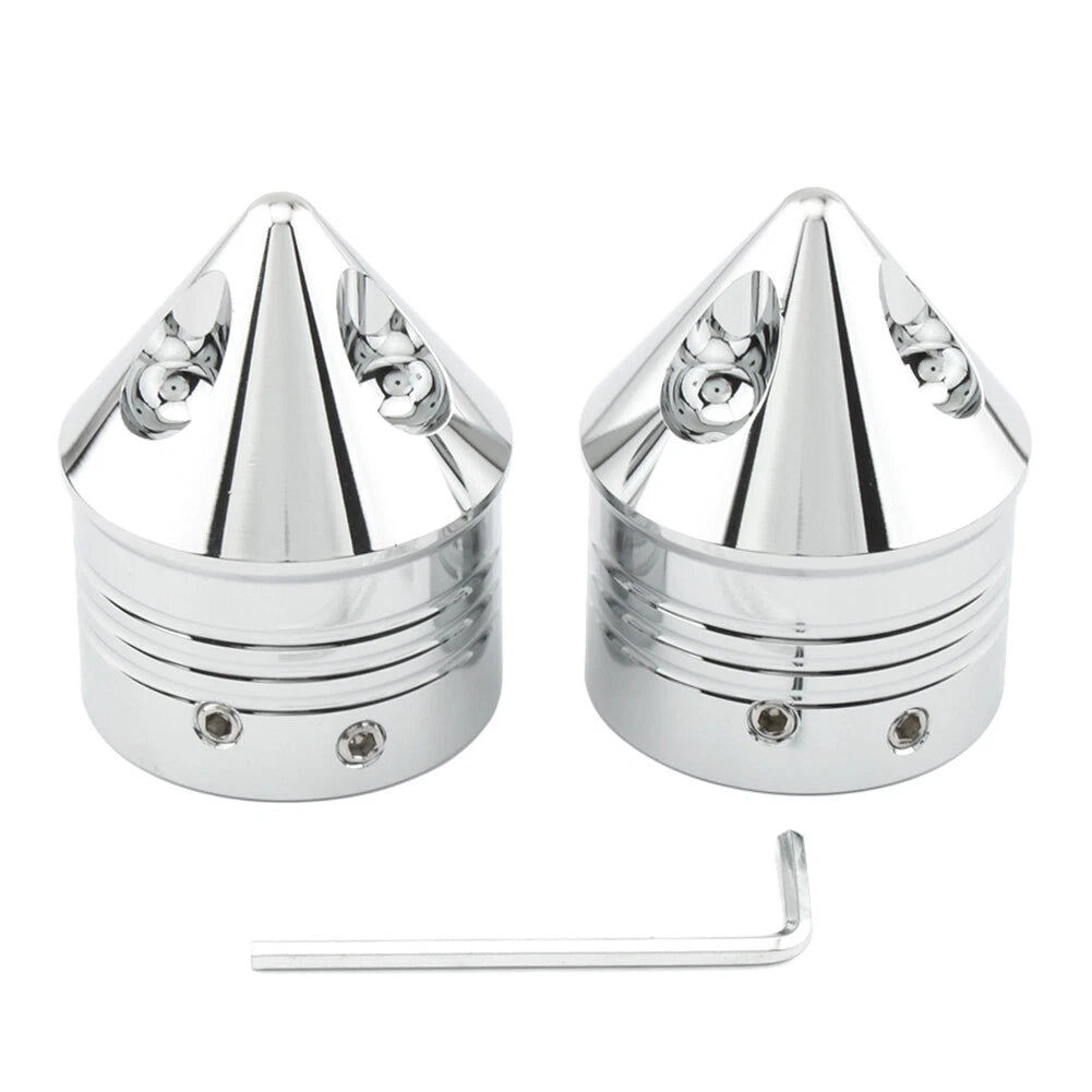 1 Pair Front Wheel Axle Nut Covers for Harley Touring Road Glide Dyna Softail (–)