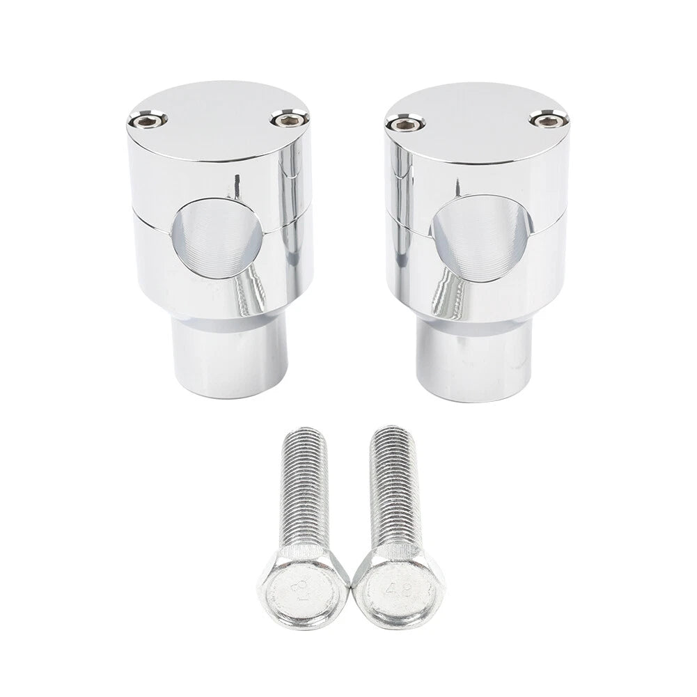 7/8" 22mm Handlebar Riser Clamp Mount Kit Chrome for Harley Honda