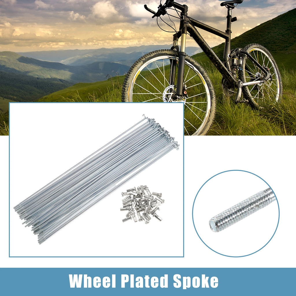 13G J Bend Bicycle Spokes Galvanized Replacement with Nipples (Qty 36)