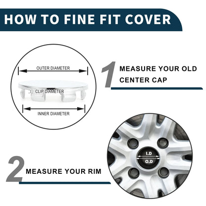 Set of 4 Wheel Center Hub Caps for (51mm, Silver Tone)
