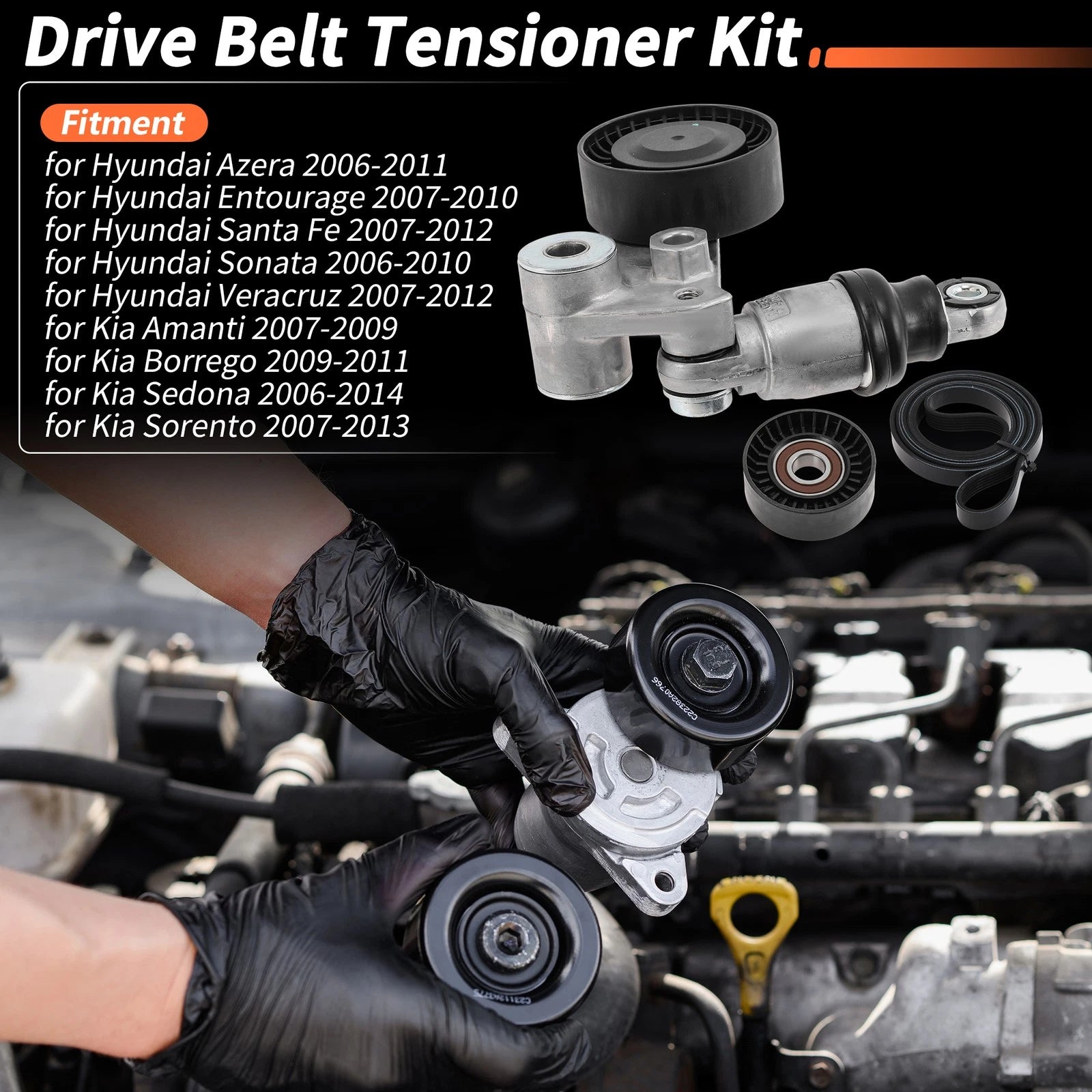 Set Drive Belt Tensioner Kit for Hyundai Azera (2006–2011)