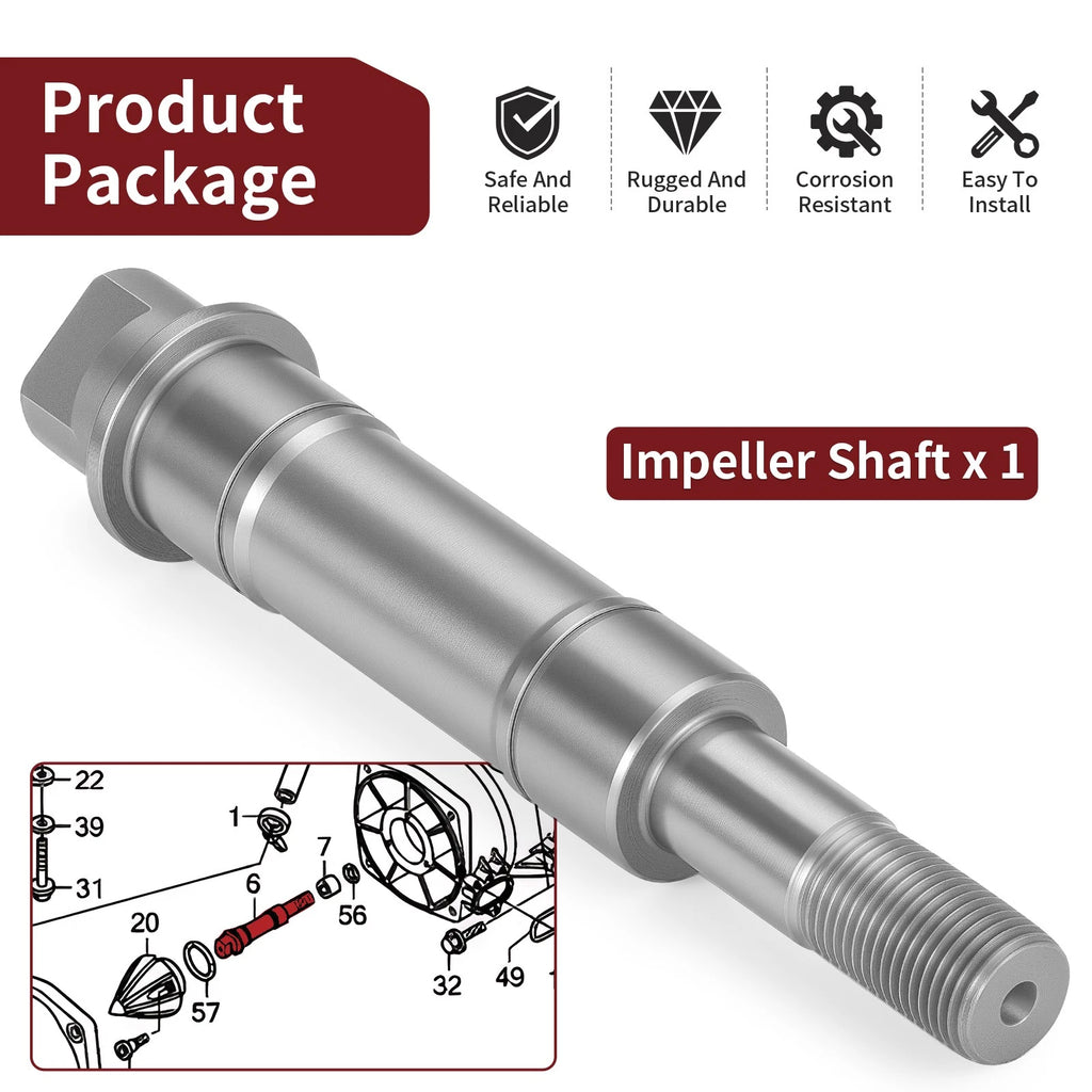 Impeller Shaft for Honda Aquatrax R12 R12X F12 F12X (2002–2007) #41161-HW1-670