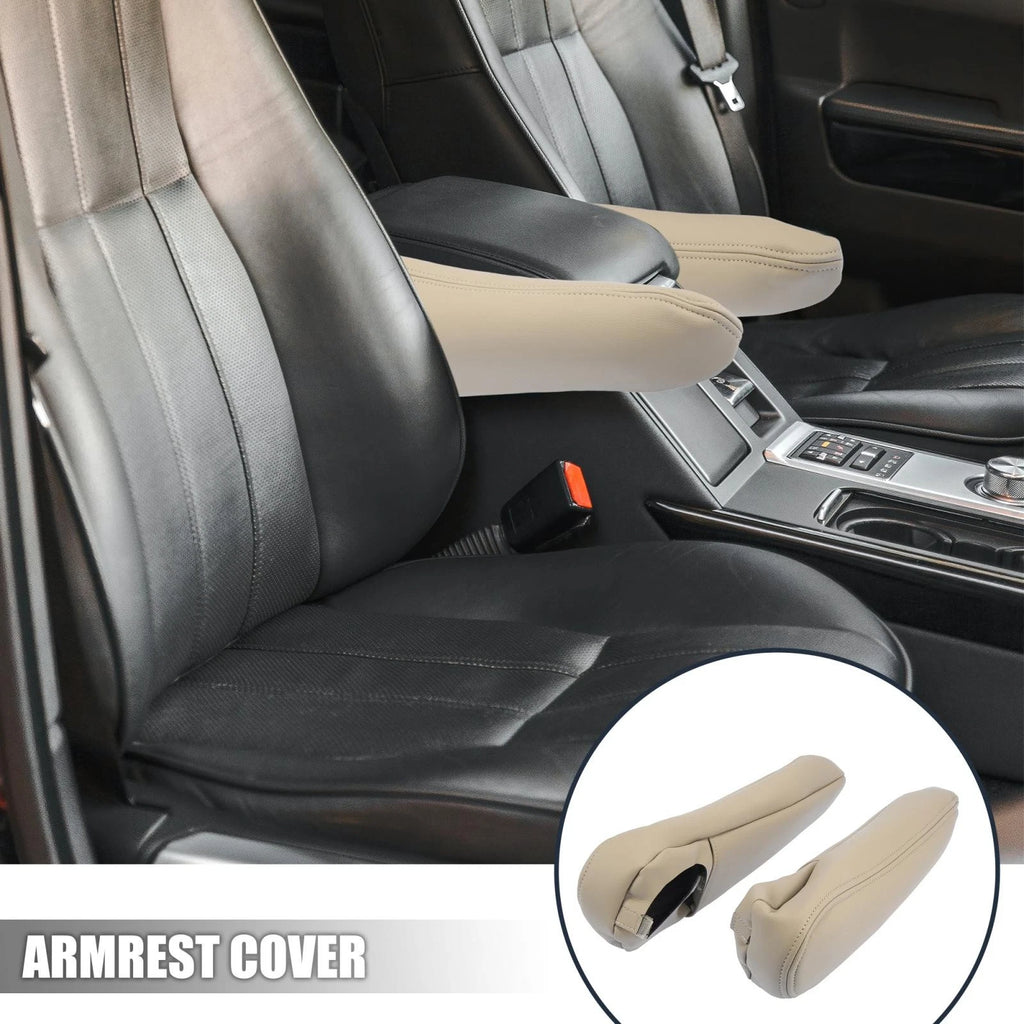Front Seat Armrest Cover Microfiber Leather Beige for Toyota Sienna (2011–2020)