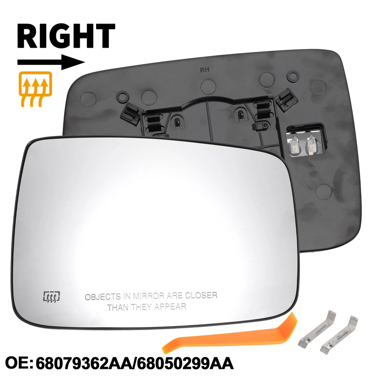 Heated Right Passenger Side Mirror Glass for Dodge RAM 1500 2500