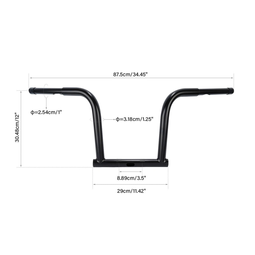 1.25" Rise 12" Handlebar for Harley Dyna (2006–2023)